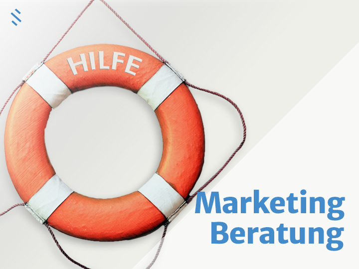 Marketing-Beratung Rettungsring und Text Marketing-Beratung
